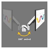 Biurko z uchwytem na monitor, Aluminum Single Monitor Wall Mount, Full Motion Pneumatic Spring Monitor Mount Arm for Screens up to 32 inches and 19.8 lbs, Max VESA 100x100, stabilne i regulowane
