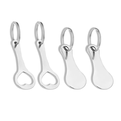KXUSW jeton Caddie,Porte-clés pour Caddie en Acier Inoxydable,Porte clé jeton Caddie,Panier d'achat Amovible Porte-clés,4 pièces, résistantes, légères et Pratiques, parfaites pour Les Chariots
