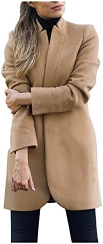 Women's Pea Coat Jackets, HONGDAO Women's Winter Double Breasted Artificial Wool Blend Long Coat Jacket Trench