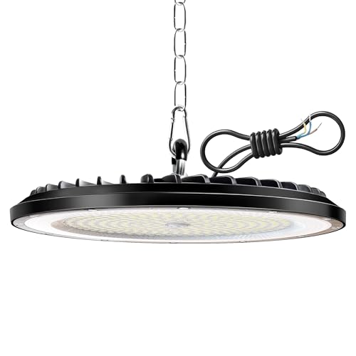 NFOIEIS 100W UFO LED High Bay Light, 15000LM 6000K IP65 Waterproof, 1 Pack