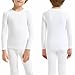 Towintec Boys Thermal Compression Shirts –Youth Fleece Lined Long Sleeve Shirt Soft Warm Underwear Crewneck Winter Cold Weather Base Layer Athletic Undershirt for Football Baseball(White,XL)