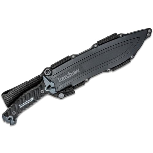 Kershaw Camp 10 Machete, faca de lâmina fixa, lâmina de aço de ferramenta de carbono 65Mn de 25,4 cm