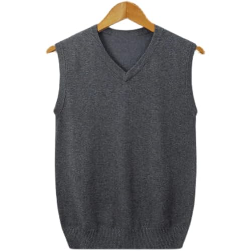 Men’S Casual V-Neck Sweater Vest Sleeveless Pullover Solid Knit Waistcoat Top4