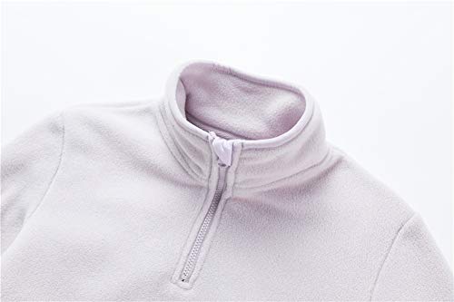 UNACOO Kids Boy's and Girl's Neck-Zip Warm and Cozy Polar Fleece Jacket with Hight Collar (Age 3-12 Years)3