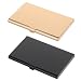 Larrel 2 Pcs Business Card Holder for Women, Pocket Slim Metal Business Card Holder, Small Portable Name Cards Wallet for Men Women for Professional Work(Gold, Black)