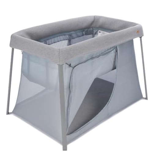 BÉABA, Lit parapluie 3 en 1, Berceau Bébé, Lit d'appoint, Parc, Evolutif, Léger - 6.8Kg, Pliable, Compact, Sac Transport et Matelas inclus, Tissu Respirant et Oeko-Tex, Gris chiné/Galet