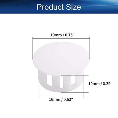 Image of Heyiarbeit 50pcs Hole Plugs 5 /8 inch / 16mm Nylon Plastic Round Snap in Type Locking Hole Tube Furniture Fencing Post Pipe Insert End Caps White Tone