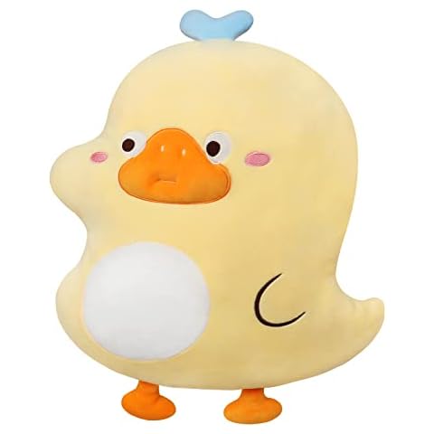 Duck Plush Pillows Plush Animal Cushion, Soft Yellow Duck Stuffed Animals Pillow Stuffed Duck Cushion Doll, Kawaii Duck Plush Hugging Pillow, Cute Pillow Plush Duck Gifts for Kids Women Xmas Valentine Cover
