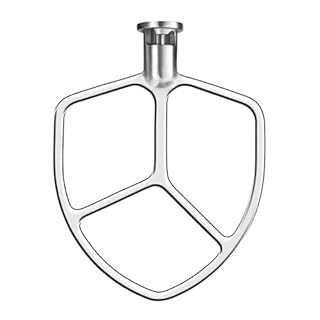 Stainless Steel Flat Beater for KitchenAid 5qt-6qt Bowl-Lift Stand Mixer, Fit for Professional 5 Plus and Professional 600 Seris Mixer K5 KG25 KV25 KP26 KT26, Heavy Duty and Dishwasher Safe