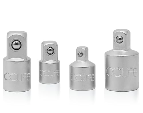 CCLIFE Stecknussadapter Adapter Satz 4tlg Stecknuss-Adapter für Ratschen 1/2 auf 3/8 3/8 auf 1/4 für Knarren Nuss Steckschlüsseln