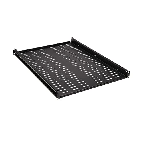 Tripp Lite 1U Adjustable Deep Rack Shelf, Adjust from 25 in to 40.75 inches, Black Steel, Vented Airflow Design, Mount Hardware Included, 250 lb / 113 kg Capacity, 5-Year Warranty (SRSHELF4PHDVENT)