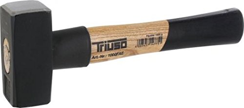 Triuso Fäustel mit Schutz 2Kg Hammer Vorschlaghammer mit Holzstiel Pflastererhammer