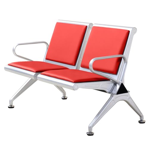 ASerZenith Durable Waiting Room Chairs With Backrest And Armrests For Lobby, Airport, Bank, Hospital, And Salon Seating,Red