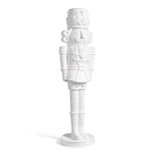 Step2 Nutcracker Prince Holiday DIY Décor, 6-Foot Tall (1.8m) Plastic Statue with Festive Centerpiece Appeal, Indoor/Outdoor, White