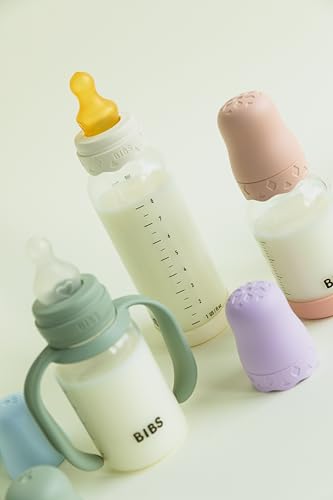 BIBS Griff Babyflasche - Griff für Babyflaschen - Kompatibel mit allen BIBS Baby Flaschen – Rutschfest & Ergonomisch - BPA-Frei - Ab 6 Monaten – Spülmaschinenfest - Blush