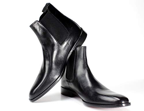 Ivan Troy Chelsea Men’s Dress Boot/Men’s Ankle Boots/Italian Boots/Men’s Leather Boots/ (Black, Numeric_10) #TOP2