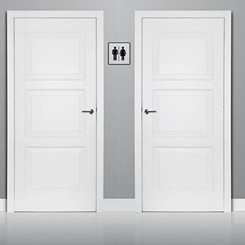 Image of CVANU 1pc Silver Acrylic MEN & WOMEN Self-Adhesive Sign Board for Office /Hospital /Cafe Sign Board c88