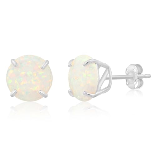 14k Gold Large Round Stud Earrings for Women | 9mm Birthstone Earrings | Gemstone Earrings for Women | Gemstone Stud Earrings for Women by MAX + STONE