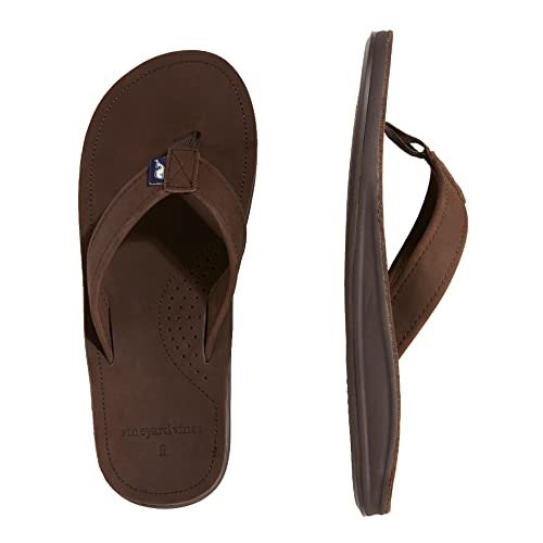vineyard vines Men's Contoured Leather Flip Flop