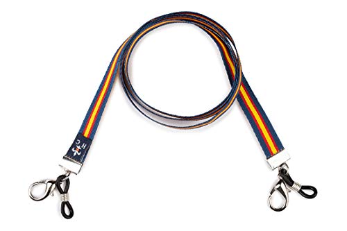 HISPANIA COLORS SINCE MMXI SPAIN Colgante para gafas y mascarillas - Cinta bandera de España (Azul...