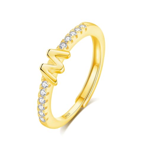 Bague lettre M argent dorée empilable pour sublimer vos looks du quotidien