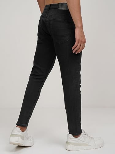 Image of Highlander Men's Slim Fit Jeans | Cropped Length | Jeans for Man | Stylish Casual Wear for Everyday Comfort