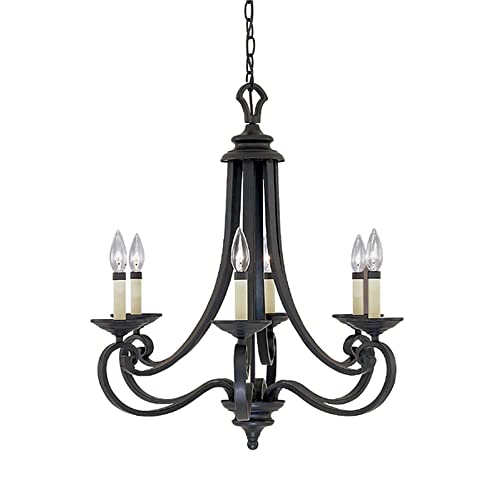 Designers Fountain 6-Lights Barcelona Chandelier, 25.5 Inch Ceiling Light Fixture