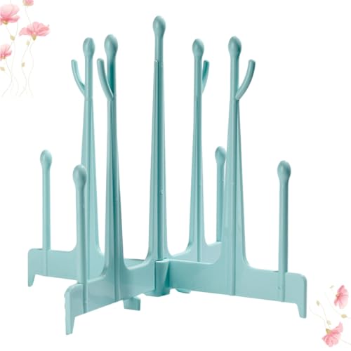 DECHOUS Séchoir à Biberons Amovible en PP Bleu Branches Flexibles pour Ranger Bouteilles et Tasses sur Table la Maison pour Tout-Petits
