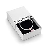 PANDORA Moments Women's 14k Rose Gold-Plated and Sterling Silver Snake Chain Bracelet for Charms, Size 20, With Gift Box