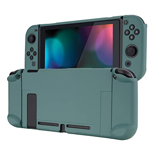 eXtremeRate PlayVital Switchコンソールに対応するバックカバー、分割デザインでNS Joyconハンドヘルド用保護ケース（ハード）、Switchドックに対応する保護ケース（ハード）【ハンターグリーン】 - eXtremeRate - 商品画像