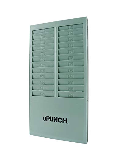 Upunch Time Card Rack, 24 Pockets, Gray #TOP3
