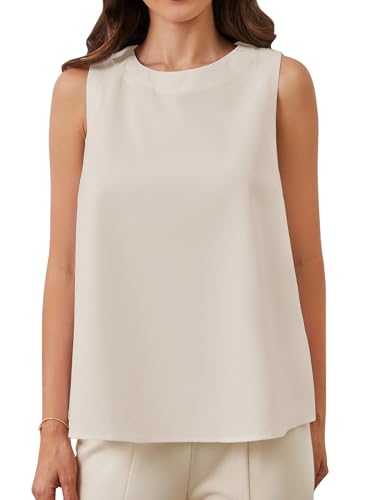 Sleeveless Beige Linen Top