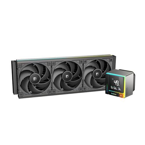 Image of ENERGLO 360 Liquid Cooler: 360mm AIO CPU Cooler with Data Display & PWM Pump - 3 x 120mm Black Water Cooling for Intel LGA 1851 /1700 /1200 /115X & AMD AM5 /AM4
