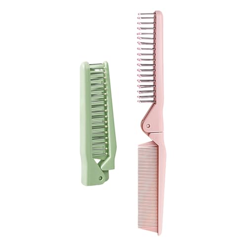 Folding Hair Brush - Homiladi Travel Hair Brush & Dual-Head Comb for Women & Travel | Compact Pocket-Sized Styling Essential for Salon, Gym, Purse & On-the-Go Use