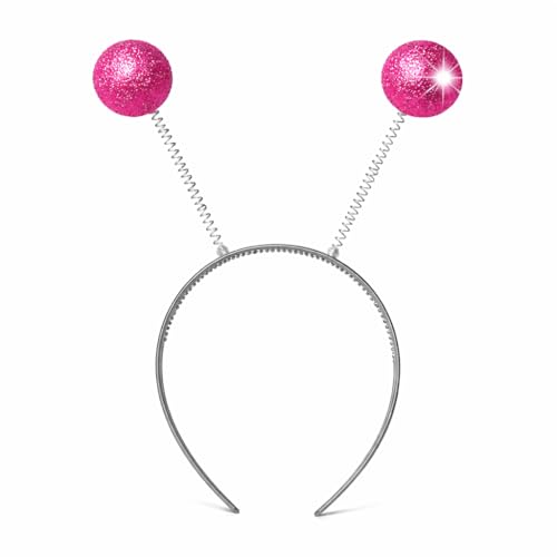 TK Gruppe Timo Klingler Fita de cabelo, design de borboleta, pompom, alienígena, joaninha, carnaval para adultos, crianças e fantasias de carnaval (rosa)