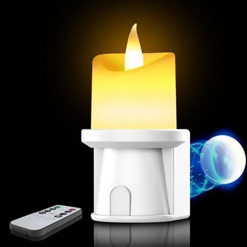 Flameless Candles Night Light with Flickering Flame, Battery Oper...