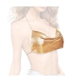 KOSMOS-LI Shiny Women's Sparkle Sequin Halter Tops Sleeveless Backless Neck Chain Body Jewelry (gold)