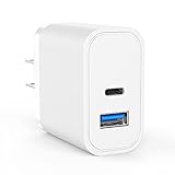 Updated PD USB Wall Charger, Quick Charge 3.0 Technology, Fast 3A/18W Dual Ports Wall Charger,...