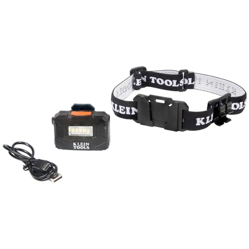 Klein Tools 56049 Rechargeable Headlamp/LED Lights, Adjustable Fabric Strap with Marker/Pencil Holder, 260 Lumens, for Work and Outdoors