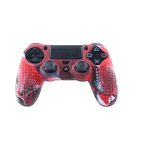 Image of PSS Studded Dots Silicone Rubber Gel Customizing Cover for PS4 /slim /Pro Dualshock 4 Controller Soft Silicone Case Cover Gel Skin Protective for PS4 Wireless Controller (Red Como Dot)