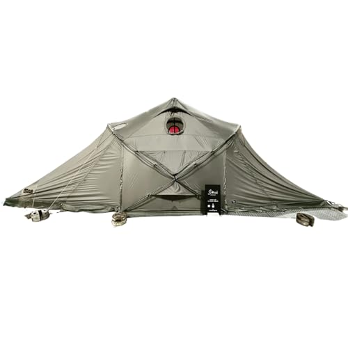 SANGI ツーポールテント ファミリーテント ドームテント ツインポールテント AGAMEMNON(アガメムノン)【韓国発*Troiaと共同開発】 | (700*420*250) 大人数 キャンプテント ティピーテント 大型 2人〜6人用 シルナイロン ストーブジャック付 設営簡単 TheArth (d)ダークシャドウ)