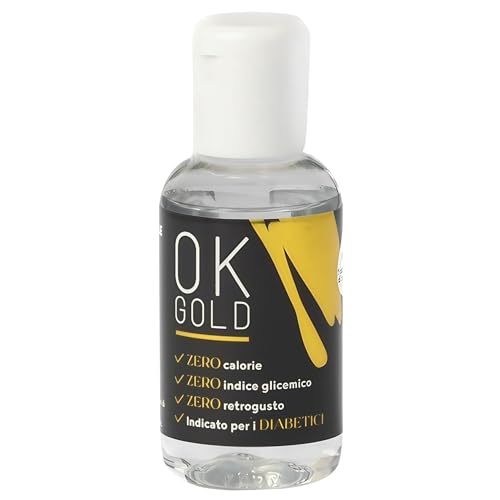 Ok Gold - Dolcificante Zero Calorie Con Eritritolo E Sucralosio Senza Glutine Gusto Uguale Allo Zucchero 100% Vegan Dolcificante Liquido 3 Pezzi 50 Ml