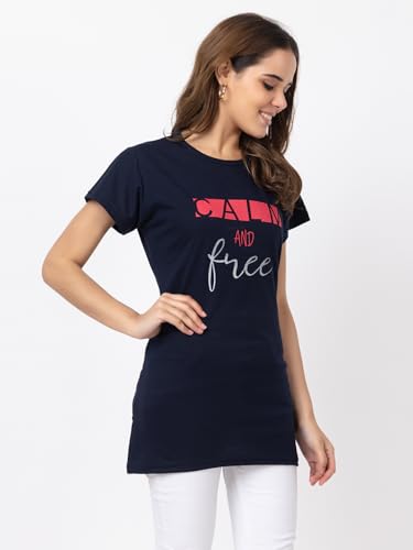 Image of New Crush Women Cotton Printed Regular Fit T-Shirts /Top /Long Night Wear T-Shirt for Women's & Girls (Pack of 2)
