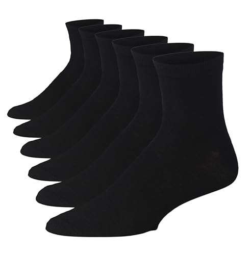 JAMES FIALLO Men's 6 Pack Lightweight & Versatile Quarter Socks, Ideal for Casual & Everyday Wear Size 9-11 & 10-13