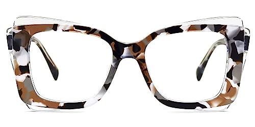 Image of VOOGLAM Oversize Rectangle Blue Light Blocking Glasses for Women Anti UV Eyestrain Eyewear Cheyenne
