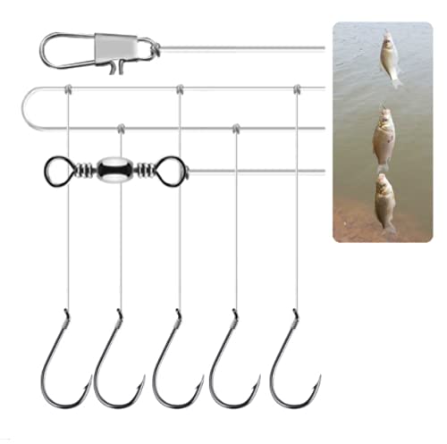 Laxygo Angelköder-Rigs Angelköder mit blinkenden Leuchtperlen und Drehverschluss für Süß- und Salzwasser, Hakengröße 8# 9# 10# 11# 12# (Typ B-8 Stück) Cover