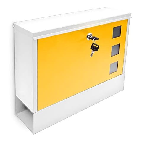 Relaxdays Modern Two-Coloured Lockable Mailbox Cover