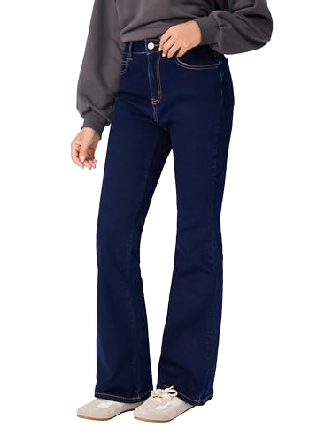 CIDER Women Stretchy Flare Leg Jeans Fashion Denim Pants4