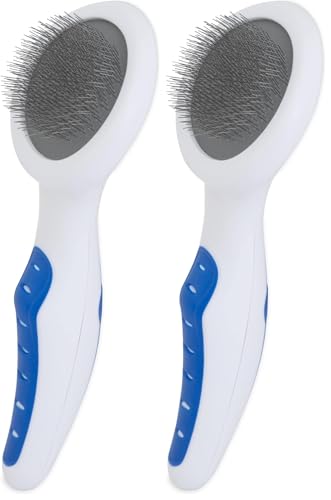 Image of JW Petmate GripSoft Cat Brush, White /Blue, 2 Pack (Ideal for Long & Short Haired Cats, Undercoat Removal)