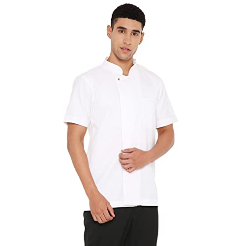 Image of Associated Uniforms Premium Plain Half sleeve Chef Coat (Chef Jacket - Smart Fit) (M-38, WHITE) B0B3XJ6GB1